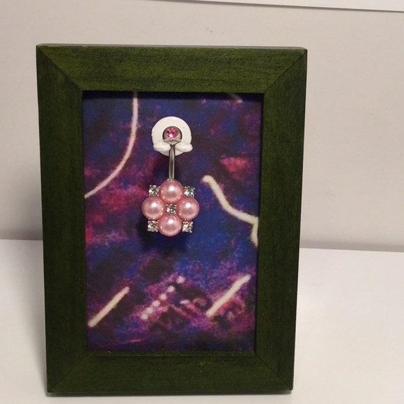 Pearl and Crystal Clustered Belly Rings - Picture 4 of 5